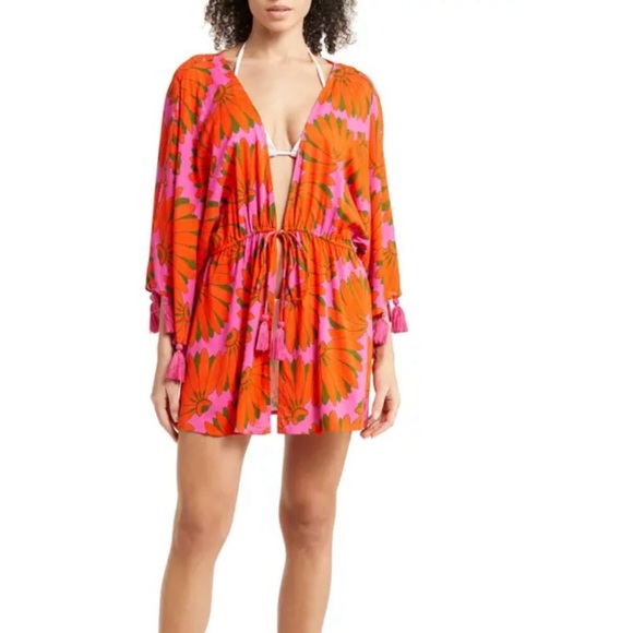 Farm Rio Copacabana Long Sleeve Cover-up Dress, XS, NWT - Picture 1 of 9